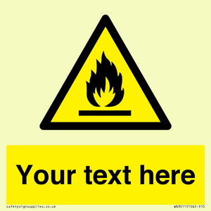 Custom flammable sign